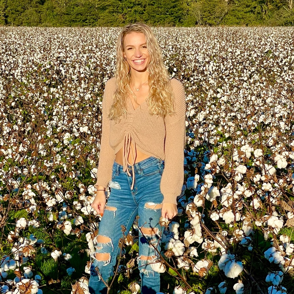 Crop top tie sweater